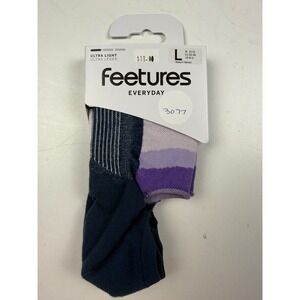Feetures Everyday Invisible Women's No Blisters Dry Socks Navy Purple Size Large